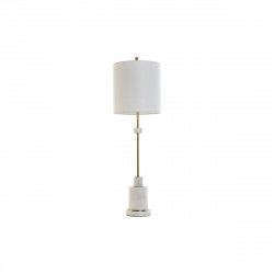 Bureaulamp DKD Home Decor Wit Gouden Metaal Marmer 50 W 220 V 25 x 25 x 81 cm