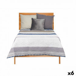 Omkeerbare sprei 180 x 260 cm Zeshoekig Blauw Wit Grijs (6 Stuks)