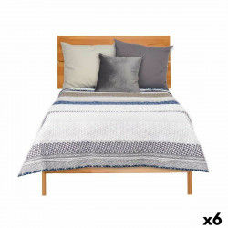 Omkeerbare sprei 240 x 260 cm Zeshoekig Blauw Wit Grijs (6 Stuks)