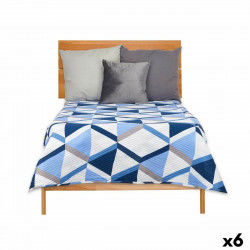 Omkeerbare sprei 240 x 260 cm Blauw Wit (6 Stuks)