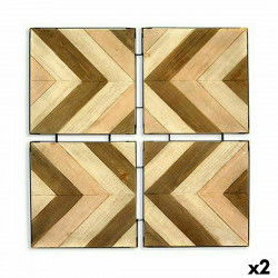 Wanddecoratie Bafana Bruin Beige 3 x 82,5 x 82,5 cm (2 Stuks)