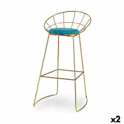 Hocker Blau Gold Eisen 51 x 94 x 52 cm (2 Stück)