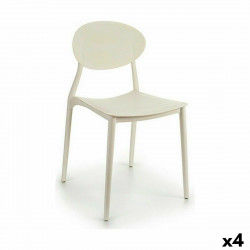 Sedia da Sala da Pranzo Bianco Plastica 41 x 81 x 49 cm (4 Unità)