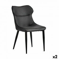 Fauteuil Noir Anthracite Acier 49 x 86 x 60 cm (2 Unités)