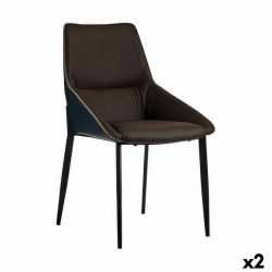 Fauteuil Tressé Bleu Marron Acier 50 x 87 x 61 cm (2 Unités)