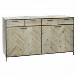 Aparador DKD Home Decor   Negro Natural Metal Abeto 160 x 42 x 85 cm