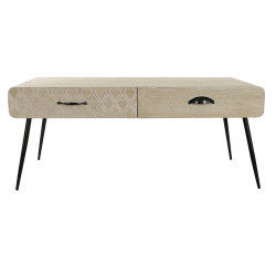 Mesa de Centro DKD Home Decor Negro Multicolor Cobre Natural Metal Madera de...