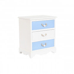 Comodino DKD Home Decor 50 x 35 x 58 cm Corda Bianco Blu cielo Blu Marino...