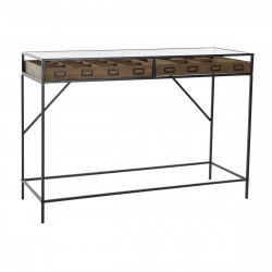 Consola DKD Home Decor Marrón Negro Metal Cristal Madera MDF 120 x 40 x 83 cm