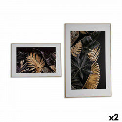 Canvas Leaf of a plant 3 x 121,5 x 81,5 cm (2 Units)