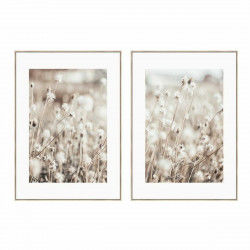 Cadre DKD Home Decor Fleurs Scandinave 75 x 4 x 100 cm (2 Unités)