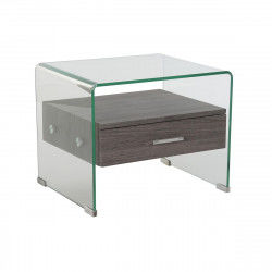 Nightstand DKD Home Decor Dark brown Grey Crystal 50 x 40 x 45,5 cm