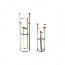 Candleholder DKD Home Decor Copper Metal 38 x 38 x 110 cm (2 Units) (2 unidades)