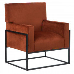 Fauteuil Noir Rouge Bois 74 x 67 x 87,5 cm