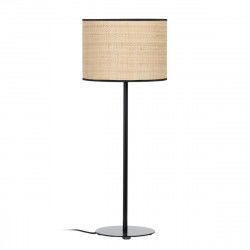 Bureaulamp Zwart Natuurlijk Raffia Ijzer Plastic 220-240 V 25 x 25 x 65 cm