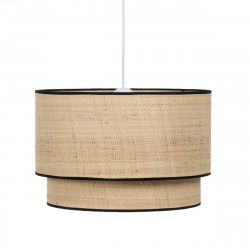 Lampadario Nero Naturale Rafia Ferro Plastica 220-240 V 40 x 40 x 24 cm