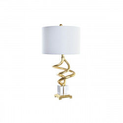 Bureaulamp DKD Home Decor Wit Gouden Hars Kristal 50 W 220 V 38 x 38 x 75 cm