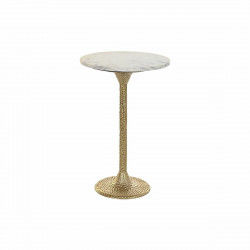 Bijzettafel DKD Home Decor Wit Gouden Aluminium Marmer 40 x 40 x 61 cm