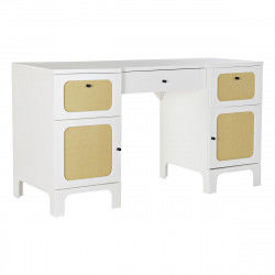 Bureau DKD Home Decor Sapin Blanc Rotin (140 x 50 x 76 cm)