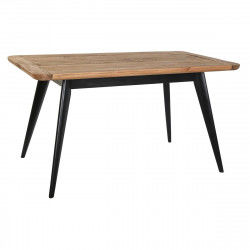 Dining Table DKD Home Decor Black Natural Pinewood Recycled Wood 140 x 80 x...