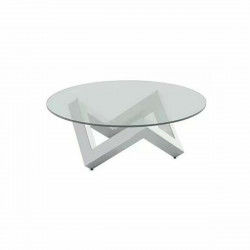 Hoofdtafel DKD Home Decor Staal Gehard glas 90 x 90 x 45 cm