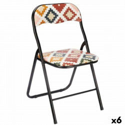 Chaise Pliante Boho Chic Noir PVC Métal 43 x 46 x 78 cm (6 Unités)