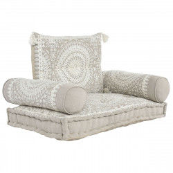 Fauteuil DKD Home Decor Blanc Beige 90 x 56 x 15 cm