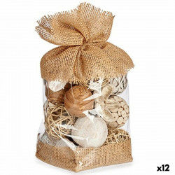 Decoratief sierding Wit Bruin 13 x 29 x 13 cm (12 Stuks)