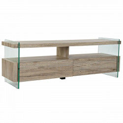 Mueble de TV DKD Home Decor Natural Cristal Templado Madera MDF 140 x 40 x 47 cm