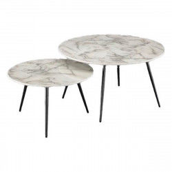 Jeu de 2 tables DKD Home Decor Blanc Doré 80 x 80 x 45 cm