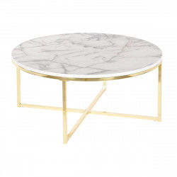 Mesa auxiliar DKD Home Decor Blanco Dorado Metal Madera MDF 80 x 80 x 35 cm