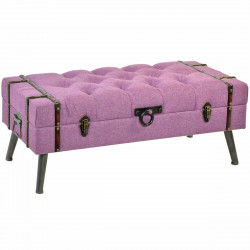 Banqueta DKD Home Decor   Metal Poliéster Fucsia Madera MDF (102 x 42 x 40,5 cm)