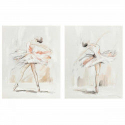 Bild DKD Home Decor 80 x 3,7 x 100 cm Ballett-Tänzerin Romantisch (2 Stück)