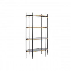 Scaffale DKD Home Decor Nero Dorato Metallo Cristallo 103 x 42 x 180 cm