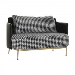 Sofa DKD Home Decor White Black Golden Metal Plastic Houndstooth Modern 130 x...