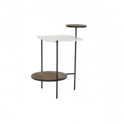 Table d'appoint DKD Home Decor Blanc Marron Noir Bois Métal Marbre 56,5 x 38...