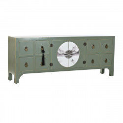 Tv-meubel DKD Home Decor Wit Zwart Groen Gouden Metaal Spar Hout MDF 130 x 26...