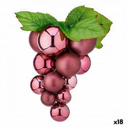 Bola de Navidad Uvas Pequeño Rosa Plástico 14 x 14 x 25 cm (18 Unidades)