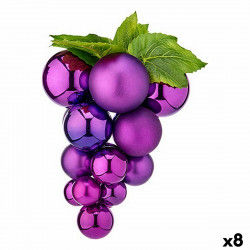 Bola de Navidad Uvas Grande Morado Plástico 22 x 33 x 22 cm (8 Unidades)