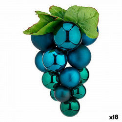 Bola de Navidad Uvas Pequeño Azul Plástico 14 x 14 x 25 cm (18 Unidades)