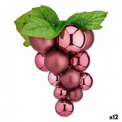 Bola de Navidad Uvas Mediano Rosa Plástico 18 x 18 x 28 cm (12 Unidades)