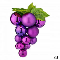 Bola de Navidad Uvas Mediano Morado Plástico 19 x 28 x 19 cm (12 Unidades)