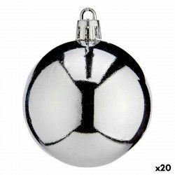 Lot de boules de Noël Argenté Plastique 6 x 7 x 6 cm (20 Unités)