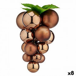 Boule de Noël Raisins Grand Marron Plastique 22 x 22 x 33 cm (8 Unités)