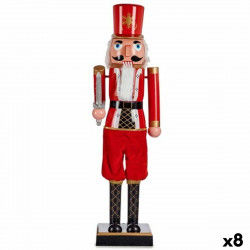 Decoratieve figuren Notenkraker Zwart Rood Plastic 10 x 37 x 9 cm (8 Stuks)