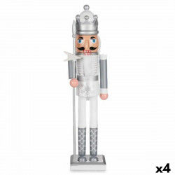 Decorative Figure Nutcracker White Silver Plastic 13,2 x 59,5 x 11,5 cm (4...