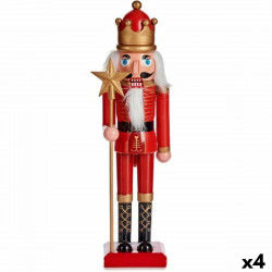 Figura Decorativa Cascanueces Rojo Plástico 13 x 60 x 14,5 cm (4 Unidades)