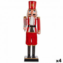 Decoratieve figuren Notenkraker Zwart Rood Plastic 13 x 60 x 14,5 cm (4 Stuks)