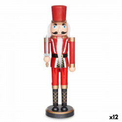 Decoratieve figuren Notenkraker Zwart Rood Plastic 7,5 x 28 x 7,5 cm (12 Stuks)