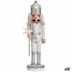 Figurine Décorative Casse-Noisette Blanc Argenté Plastique 9,5 x 28,5 x 7,5...